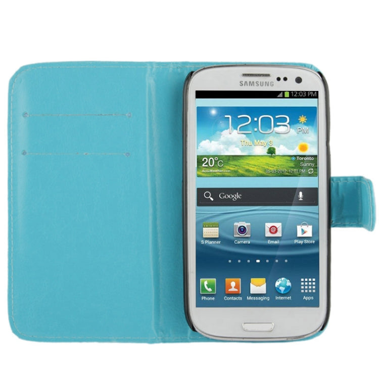 Fine Sheepskin Texture Flip Leather Case with Credit Card Slots & Holder for Galaxy S III / i9300