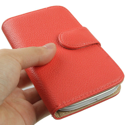 Litchi Texture Horizontal Flip Leather Case Cover with Credit Card Slot & Holder for Galaxy SIII / i9300 (Watermelon Red)