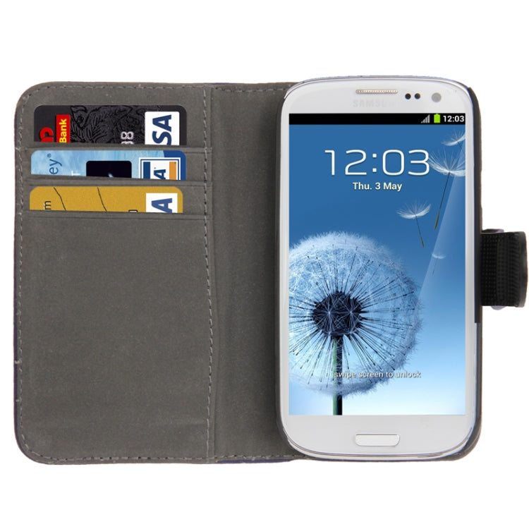 Horizontal Flip Litchi Texture Leather Case Cover with Credit Card Slot & Holder for Galaxy SIII / i9300