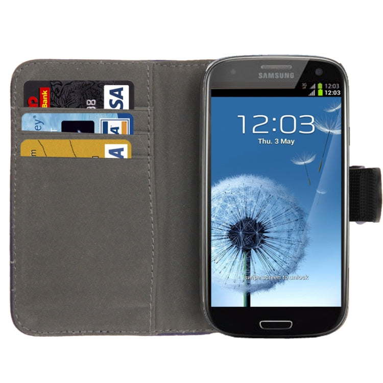 Horizontal Flip Litchi Texture Leather Case Cover with Credit Card Slot & Holder for Galaxy SIII / i9300