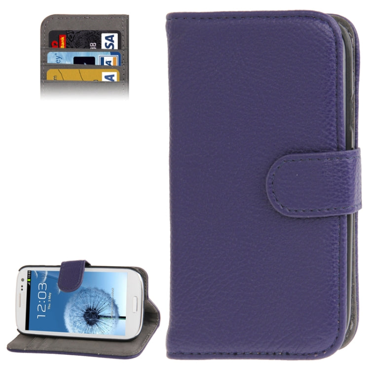 Horizontal Flip Litchi Texture Leather Case Cover with Credit Card Slot & Holder for Galaxy SIII / i9300
