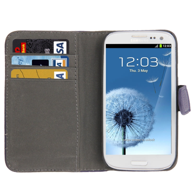 Horizontal Flip Litchi Texture Leather Case Cover with Credit Card Slot & Holder for Galaxy SIII / i9300