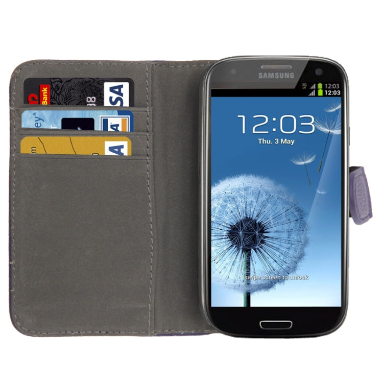 Horizontal Flip Litchi Texture Leather Case Cover with Credit Card Slot & Holder for Galaxy SIII / i9300