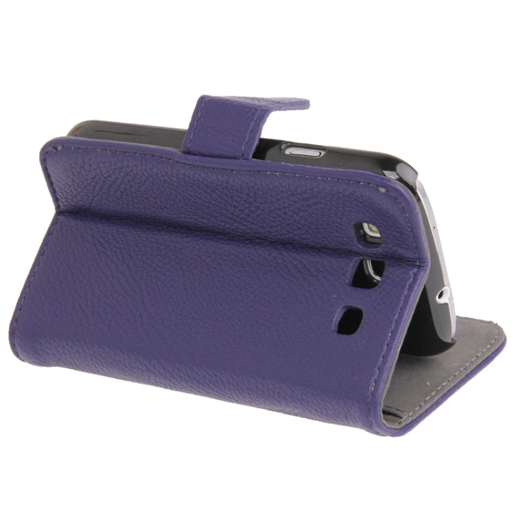 Horizontal Flip Litchi Texture Leather Case Cover with Credit Card Slot & Holder for Galaxy SIII / i9300