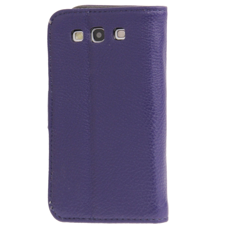 Horizontal Flip Litchi Texture Leather Case Cover with Credit Card Slot & Holder for Galaxy SIII / i9300