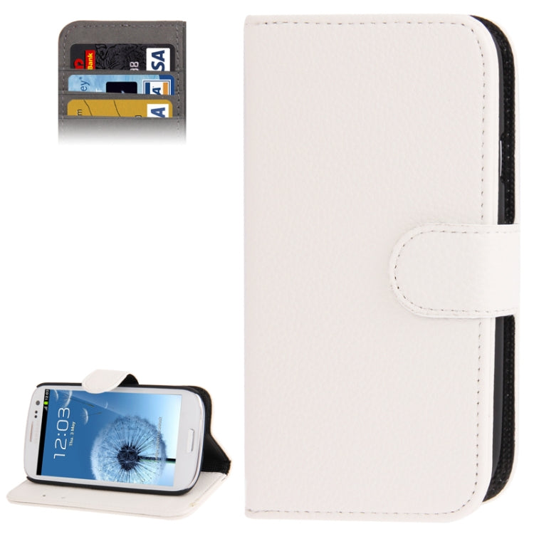 Horizontal Flip Litchi Texture Leather Case Cover with Credit Card Slot & Holder for Galaxy SIII / i9300