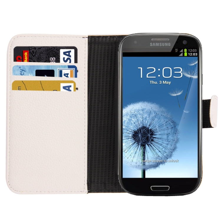 Horizontal Flip Litchi Texture Leather Case Cover with Credit Card Slot & Holder for Galaxy SIII / i9300