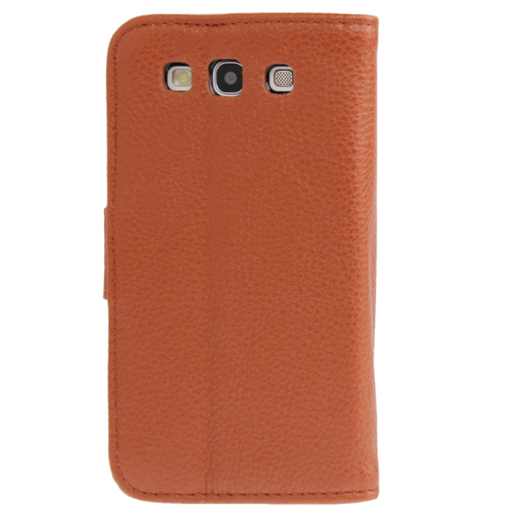 Horizontal Flip Litchi Texture Leather Case Cover with Credit Card Slot & Holder for Galaxy SIII / i9300