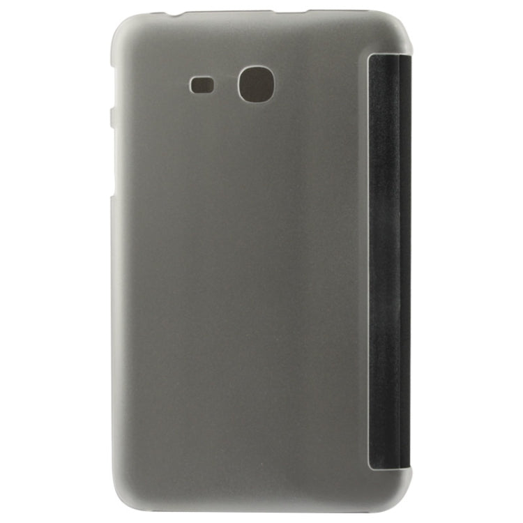 Frosted Texture Flip Leather + Transparent Trosted Plastic Case with Holder for Galaxy Tab 3 Lite T110