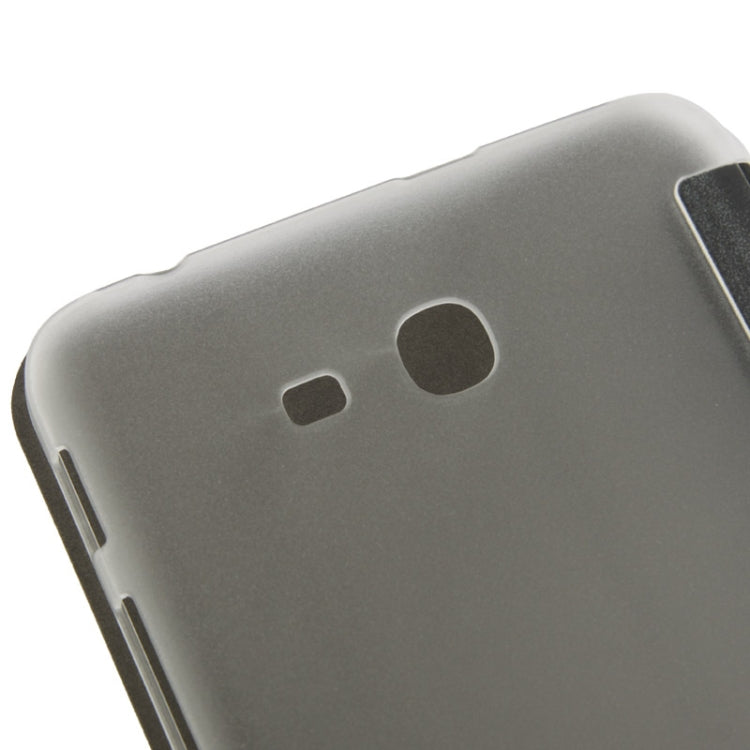 Frosted Texture Flip Leather + Transparent Trosted Plastic Case with Holder for Galaxy Tab 3 Lite T110