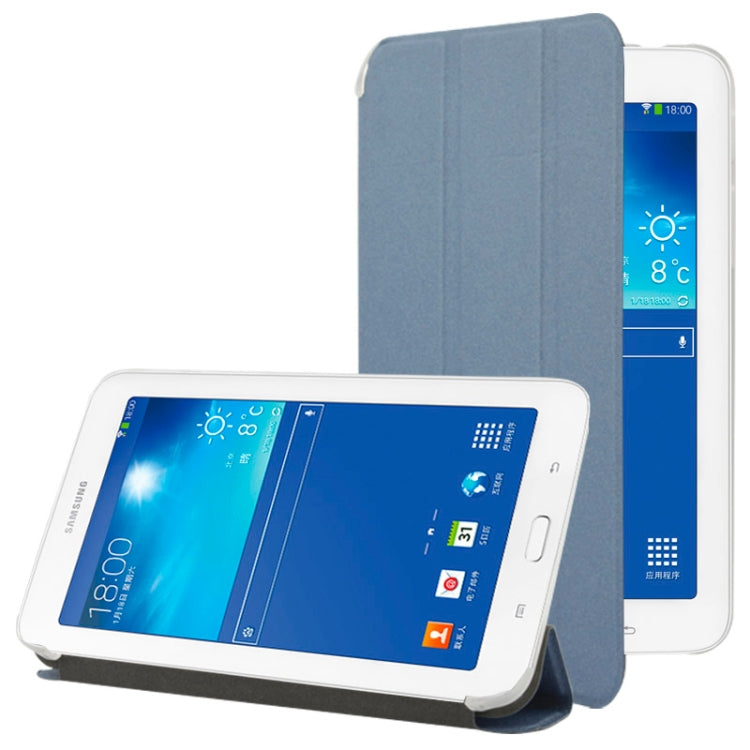 Frosted Texture Flip Leather + Transparent Trosted Plastic Case with Holder for Galaxy Tab 3 Lite T110
