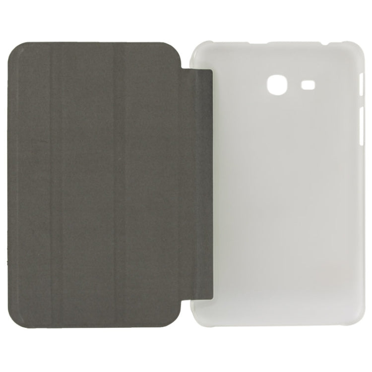 Frosted Texture Flip Leather + Transparent Trosted Plastic Case with Holder for Galaxy Tab 3 Lite T110