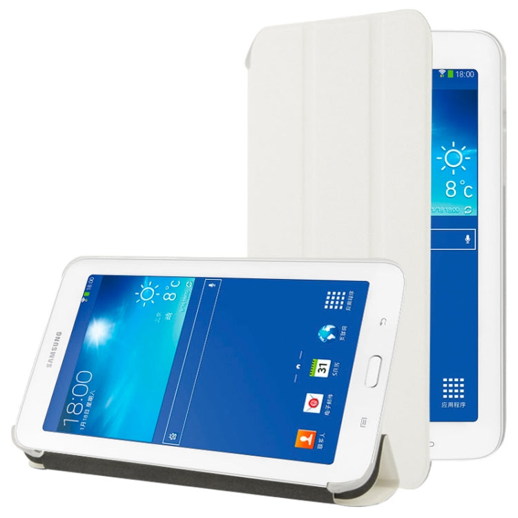 Frosted Texture Flip Leather + Transparent Trosted Plastic Case with Holder for Galaxy Tab 3 Lite T110