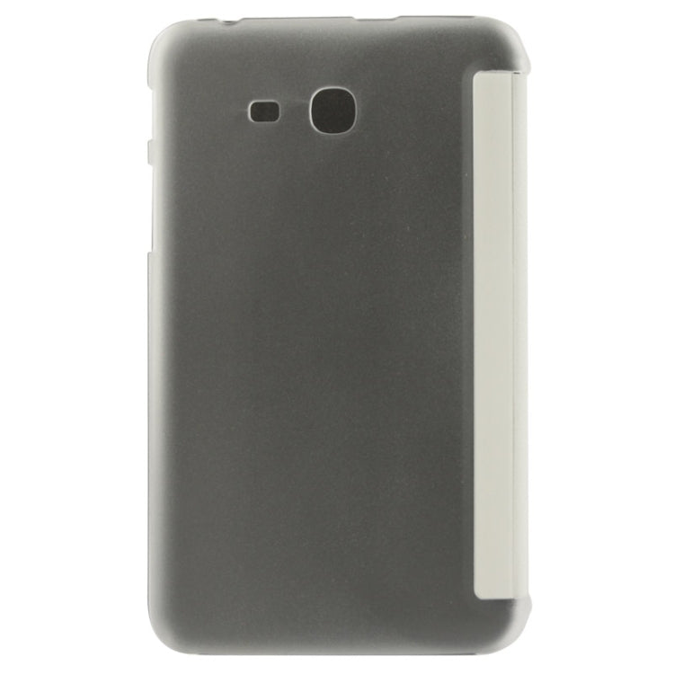 Frosted Texture Flip Leather + Transparent Trosted Plastic Case with Holder for Galaxy Tab 3 Lite T110