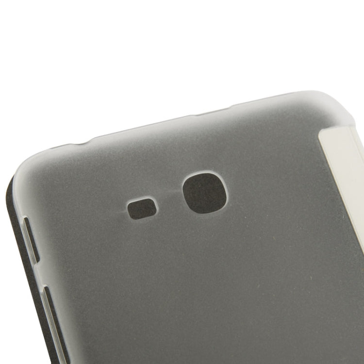 Frosted Texture Flip Leather + Transparent Trosted Plastic Case with Holder for Galaxy Tab 3 Lite T110