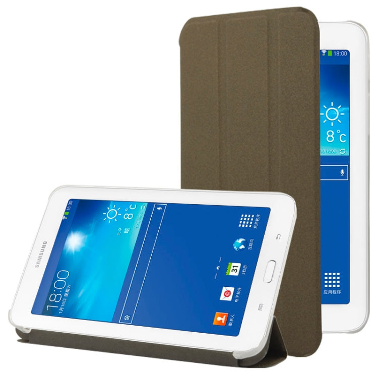 Frosted Texture Flip Leather + Transparent Trosted Plastic Case with Holder for Galaxy Tab 3 Lite T110