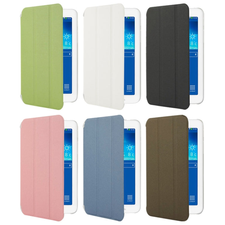 Frosted Texture Flip Leather + Transparent Trosted Plastic Case with Holder for Galaxy Tab 3 Lite T110