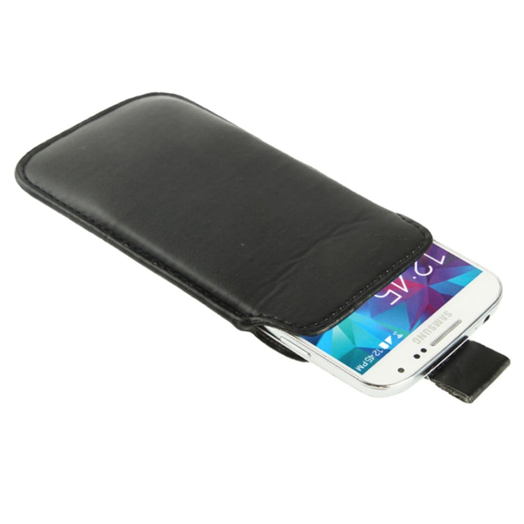 Universal Leather Case Pocket Sleeve Bag with Pull Tab for Galaxy S5 / G900 / i9300 / i9250 / i8750 / iPhone 5 / HTC One / ASUS PadFone2 / HTC G23 / Sony LT29i / Sony L36h / LG E960 / Sony M35h / LG P880 / LG E975 / Nokia Lumia 920
