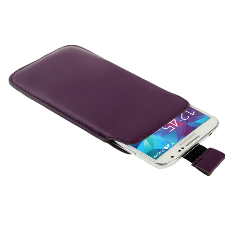 Universal Leather Case Pocket Sleeve Bag with Pull Tab for Galaxy S5 / G900 / i9300 / i9250 / i8750 / iPhone 5 / HTC One / ASUS PadFone2 / HTC G23 / Sony LT29i / Sony L36h / LG E960 / Sony M35h / LG P880 / LG E975 / Nokia Lumia 920