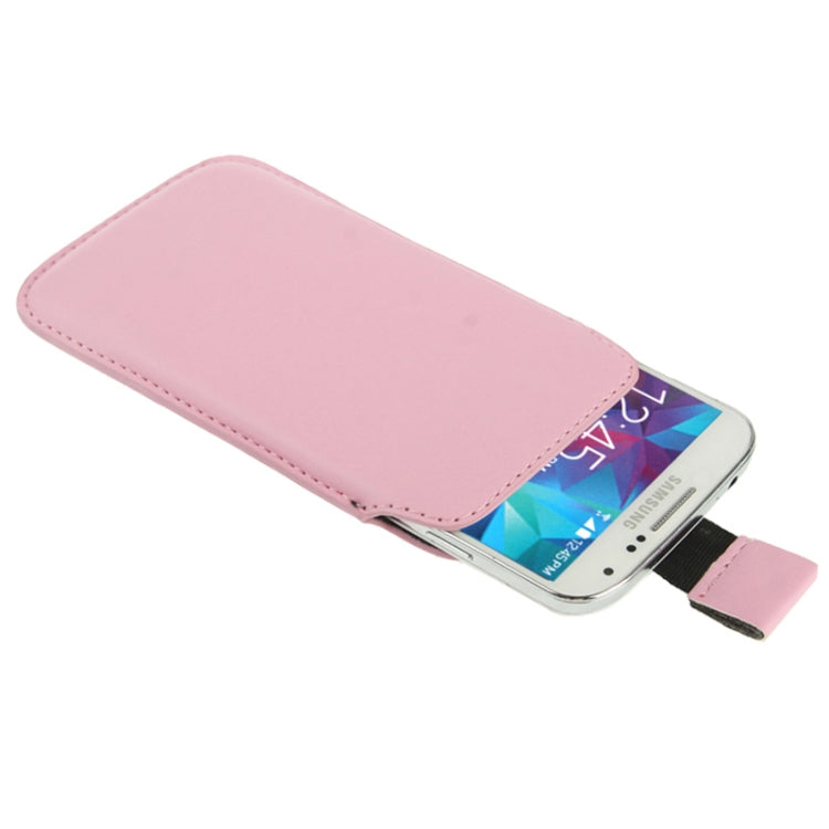 Universal Leather Case Pocket Sleeve Bag with Pull Tab for Galaxy S5 / G900 / i9300 / i9250 / i8750 / iPhone 5 / HTC One / ASUS PadFone2 / HTC G23 / Sony LT29i / Sony L36h / LG E960 / Sony M35h / LG P880 / LG E975 / Nokia Lumia 920