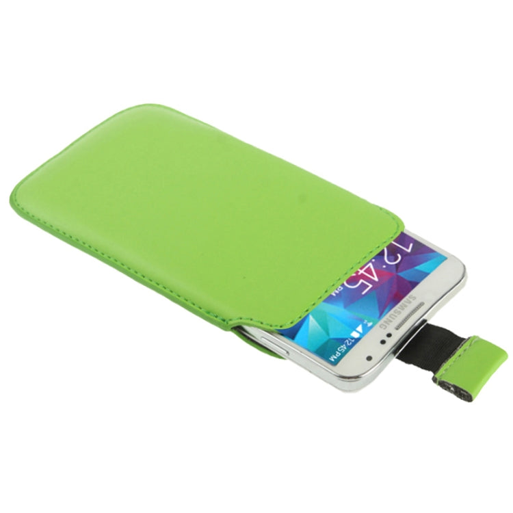 Universal Leather Case Pocket Sleeve Bag with Pull Tab for Galaxy S5 / G900 / i9300 / i9250 / i8750 / iPhone 5 / HTC One / ASUS PadFone2 / HTC G23 / Sony LT29i / Sony L36h / LG E960 / Sony M35h / LG P880 / LG E975 / Nokia Lumia 920