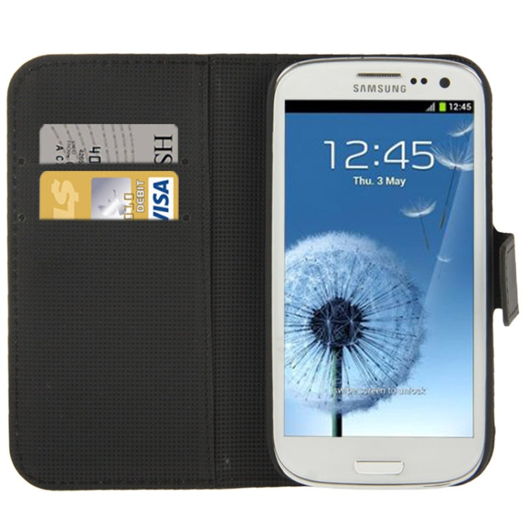 Butterfly Pattern Leather Case with Credit Card Slots & Holder for Galaxy S III / i9300