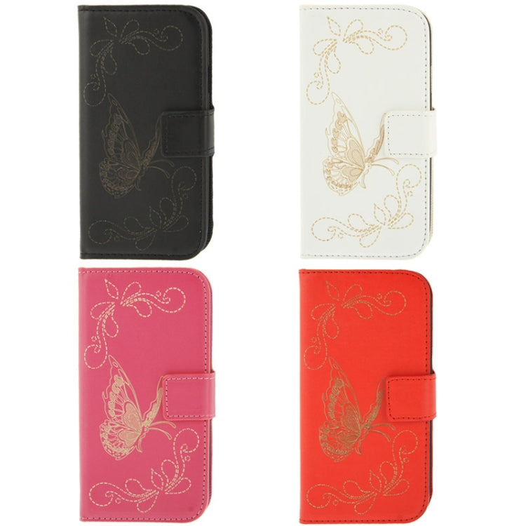 Butterfly Pattern Leather Case with Credit Card Slots & Holder for Galaxy S III / i9300