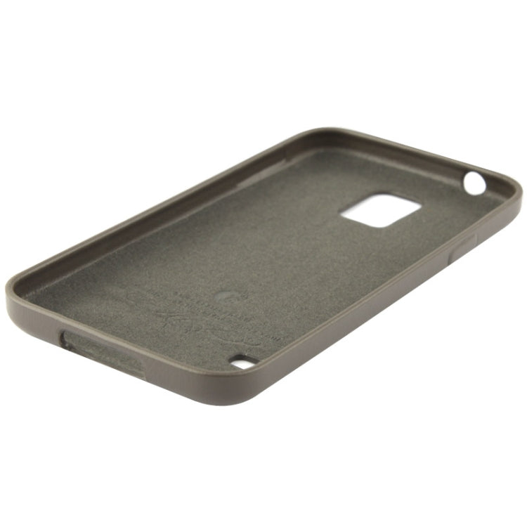 High Quality Pure Color Leather Case for Galaxy S5 / G900 (Grey)