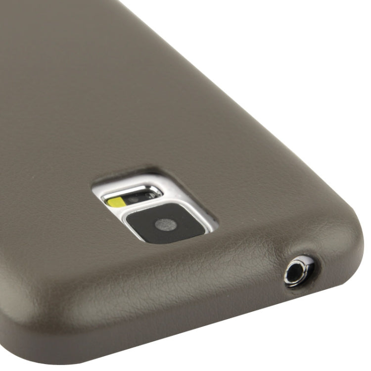 High Quality Pure Color Leather Case for Galaxy S5 / G900 (Grey)
