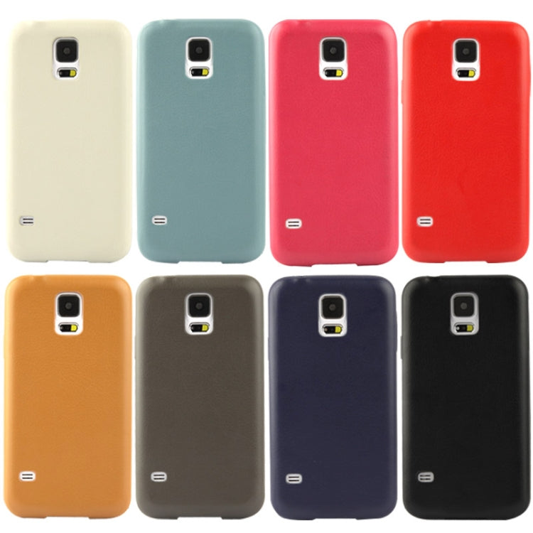 High Quality Pure Color Leather Case for Galaxy S5 / G900 (Grey)