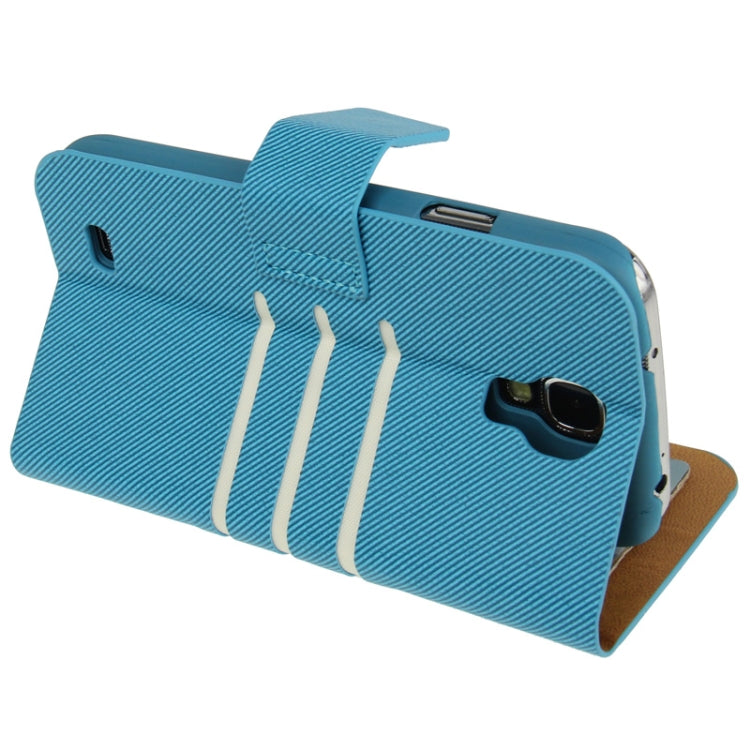 Denim Texture Horizontal Flip Leather Case with Credit Card Slot & Holder for Galaxy S IV / i9500