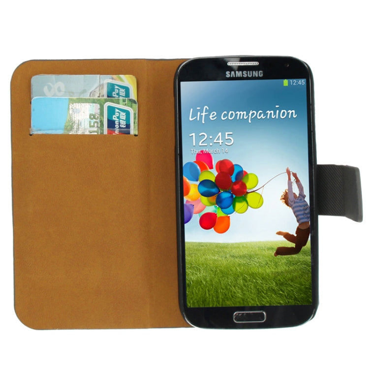 Denim Texture Horizontal Flip Leather Case with Credit Card Slot & Holder for Galaxy S IV / i9500