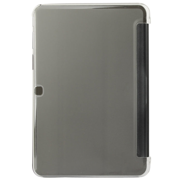 For Galaxy Tab 4 10.1 / SM-T530 Sand Texture Flip Leather + Transparent Frosted Plastic Cover Case with Holder