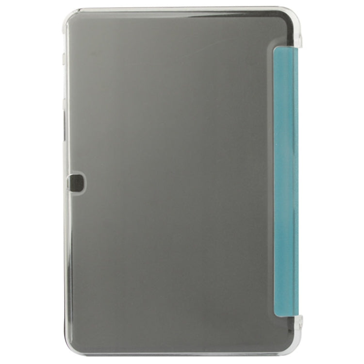 For Galaxy Tab 4 10.1 / SM-T530 Sand Texture Flip Leather + Transparent Frosted Plastic Cover Case with Holder