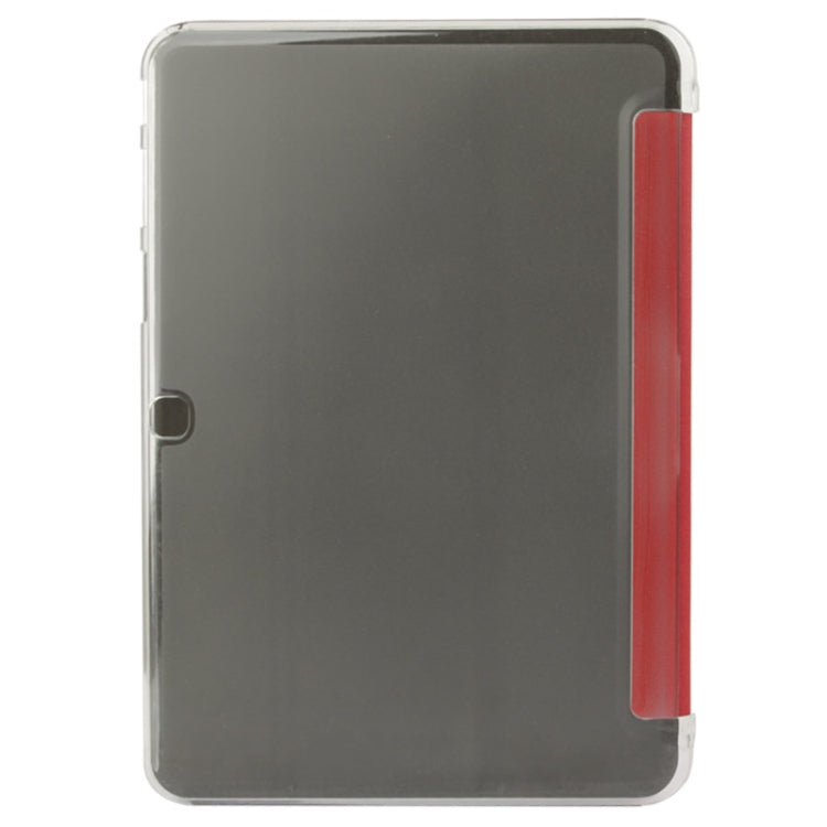 For Galaxy Tab 4 10.1 / SM-T530 Sand Texture Flip Leather + Transparent Frosted Plastic Cover Case with Holder