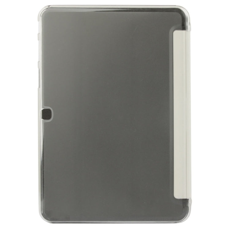 For Galaxy Tab 4 10.1 / SM-T530 Sand Texture Flip Leather + Transparent Frosted Plastic Cover Case with Holder