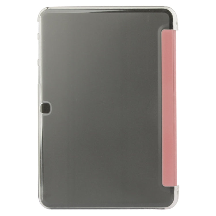 For Galaxy Tab 4 10.1 / SM-T530 Sand Texture Flip Leather + Transparent Frosted Plastic Cover Case with Holder