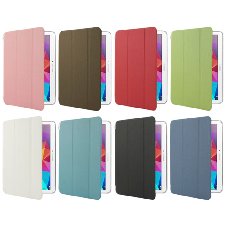 For Galaxy Tab 4 10.1 / SM-T530 Sand Texture Flip Leather + Transparent Frosted Plastic Cover Case with Holder