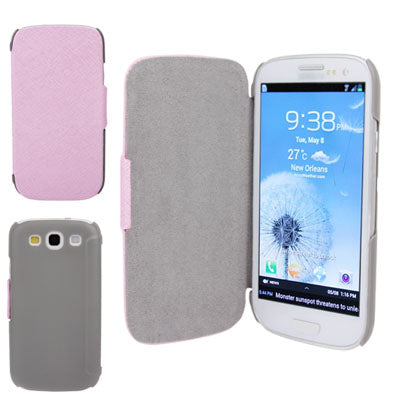 Cross Texture Leather Case and Plastic Cover Case for Galaxy SIII / i9300