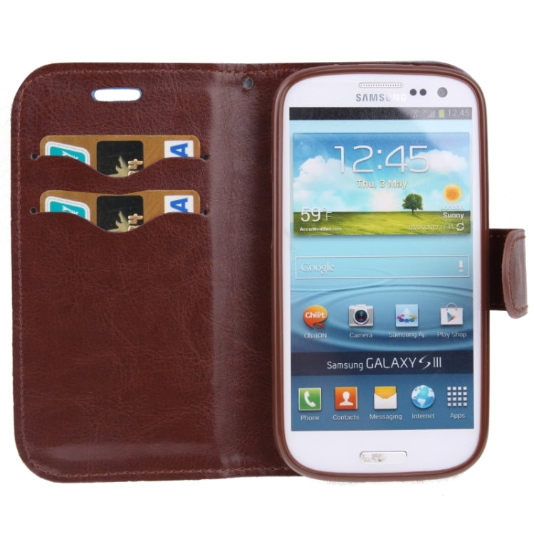 Denim Texture Horizontal Flip Leather Case with Credit Card Slots & Holder for Galaxy SIII / i9300(Black)
