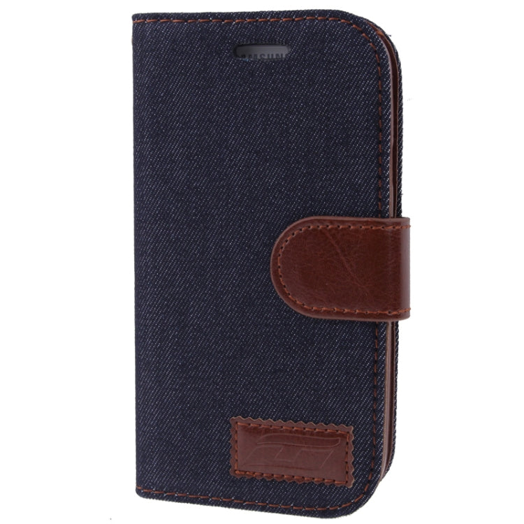 Denim Texture Horizontal Flip Leather Case with Credit Card Slots & Holder for Galaxy SIII / i9300(Black)