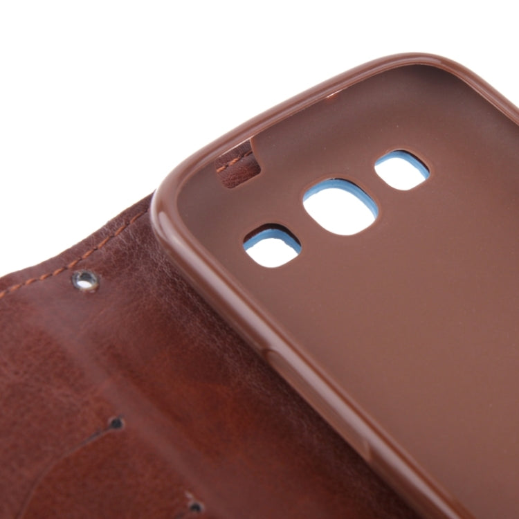 Denim Texture Horizontal Flip Leather Case with Credit Card Slots & Holder for Galaxy SIII / i9300(Black)