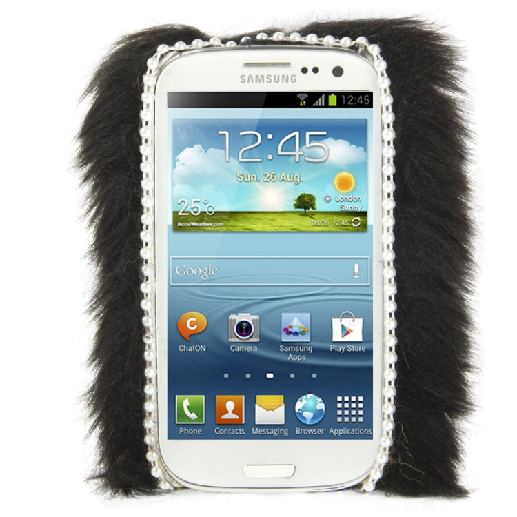 Diamond Encrusted Winter Warm Fur Plastic Case for Galaxy SIII / i9300