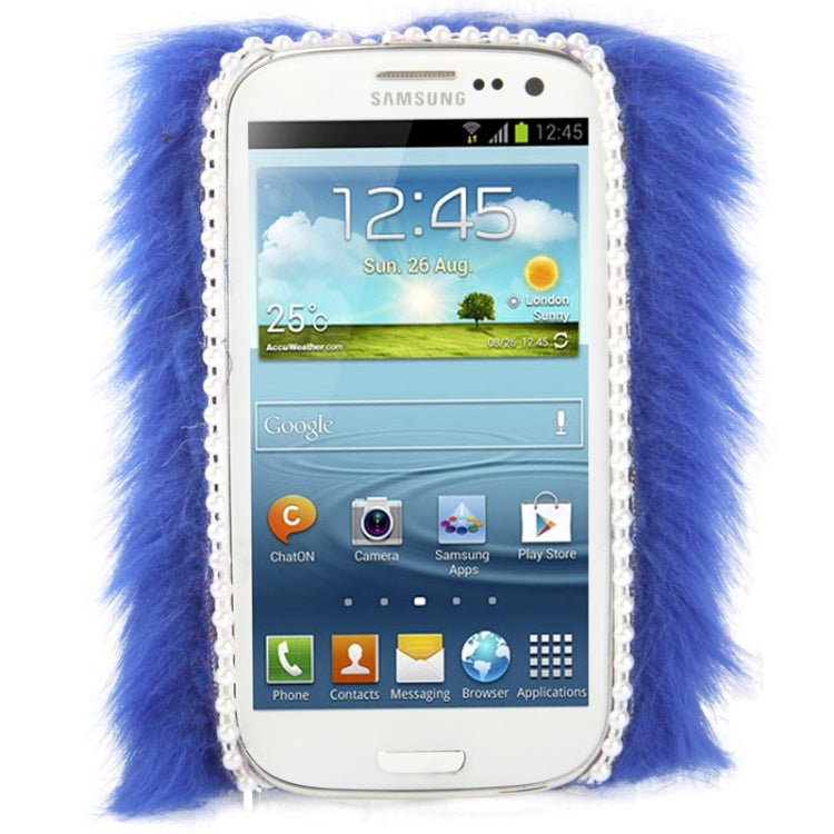 Diamond Encrusted Winter Warm Fur Plastic Case for Galaxy SIII / i9300