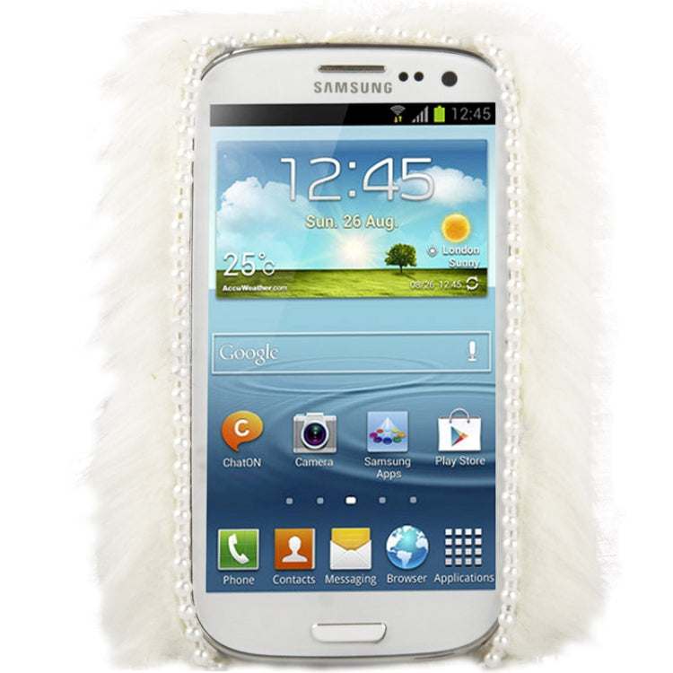 Diamond Encrusted Winter Warm Fur Plastic Case for Galaxy SIII / i9300