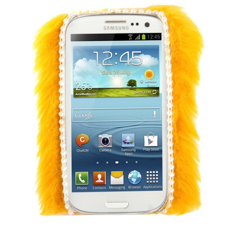 Diamond Encrusted Winter Warm Fur Plastic Case for Galaxy SIII / i9300