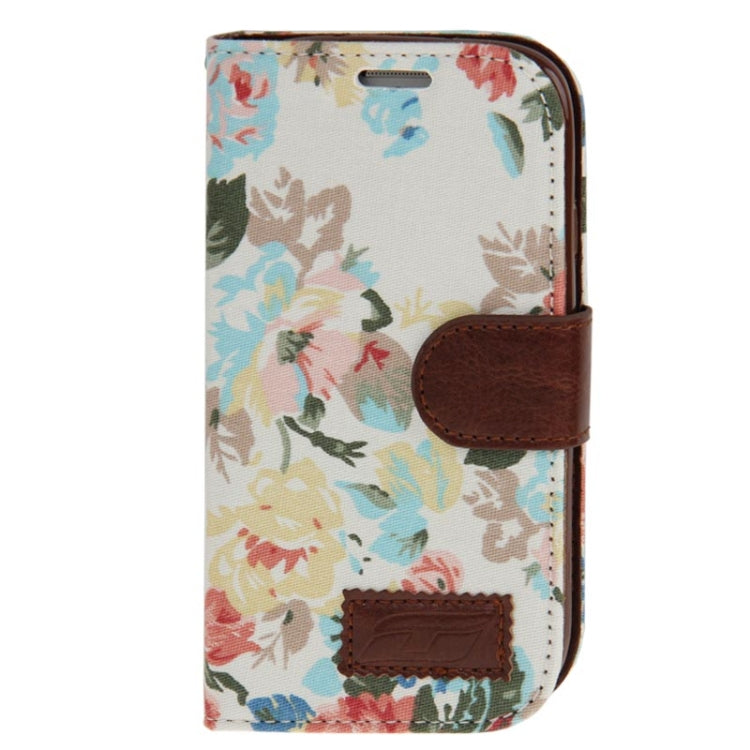 Denim Texture Peony Pattern Horizontal Flip Leather Case with Holder & Credit Card Slots for Galaxy SIII / i9300