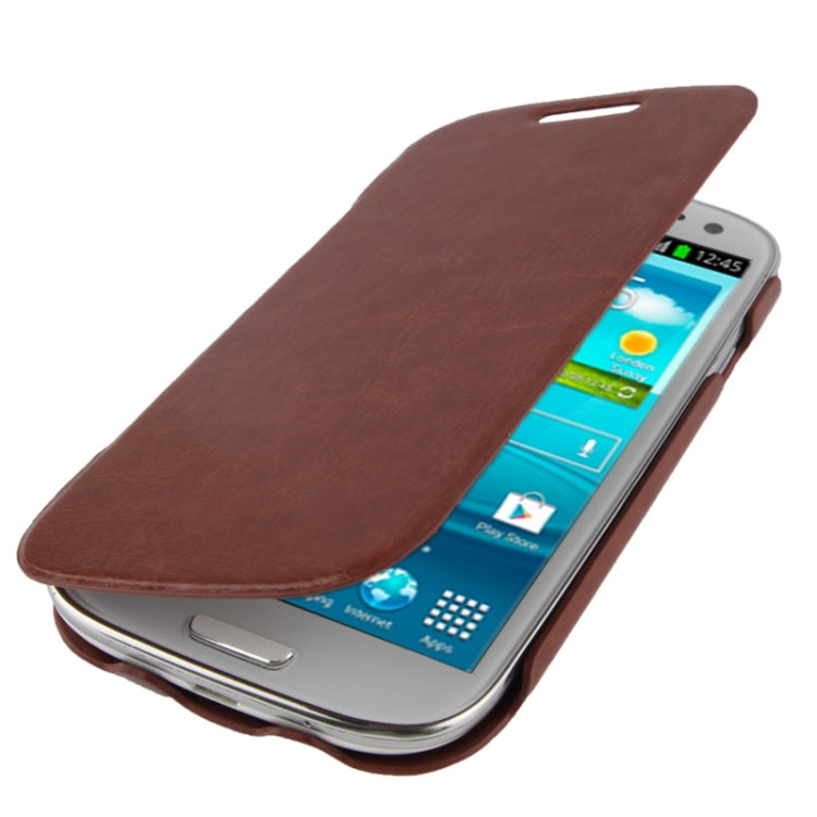 Thermal Styling Crazy Horse Texture Horizontal Flip Leather Case for Galaxy S III / i9300