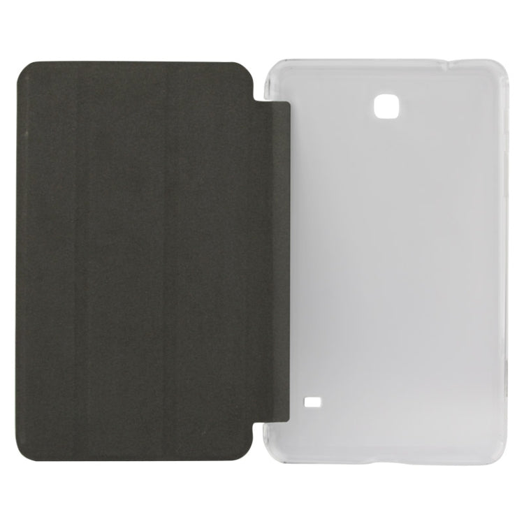 Frosted Texture Flip Leather + Transparent Trosted Plastic Case with Holder for Galaxy Tab 4 / T330
