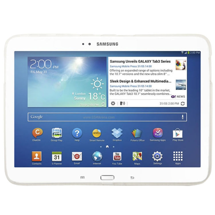 Anti-skid Texture Transparent TPU Case for Galaxy Tab 3 (10.1) / GT-P5200